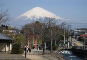 境内から富士山を望む